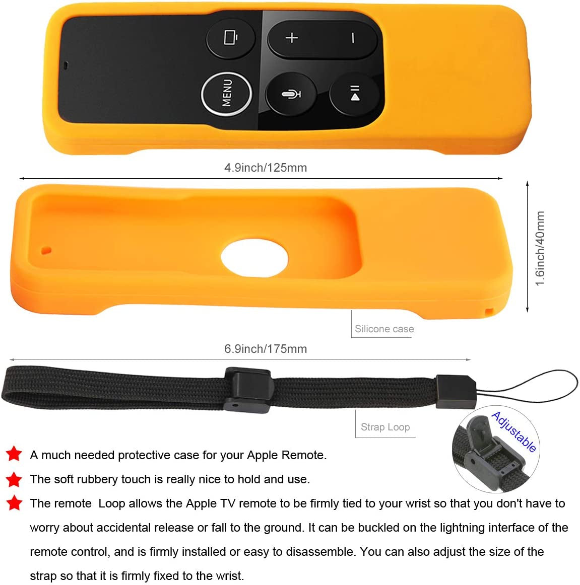 Remote Sleeve Case Compatible with Apple TV 4K 4Th Generation Remote Control, Silicone Lightweight Shockproof Skin Case Fortv 4K Siri Remote Control (2Pcs:Orange and Turquoise)